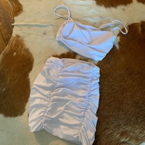 stretchy white 2 piece set
